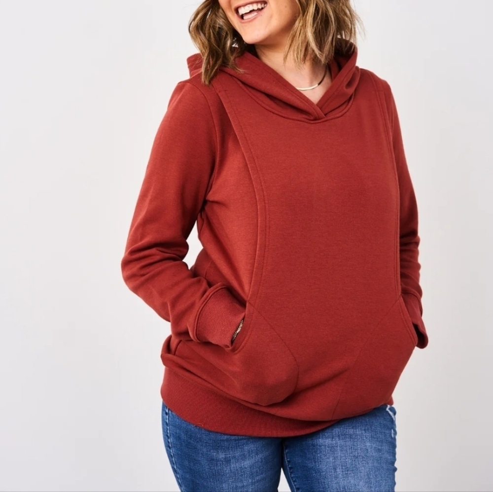 Latched Mama Rust NURSING Heavy Hoodie